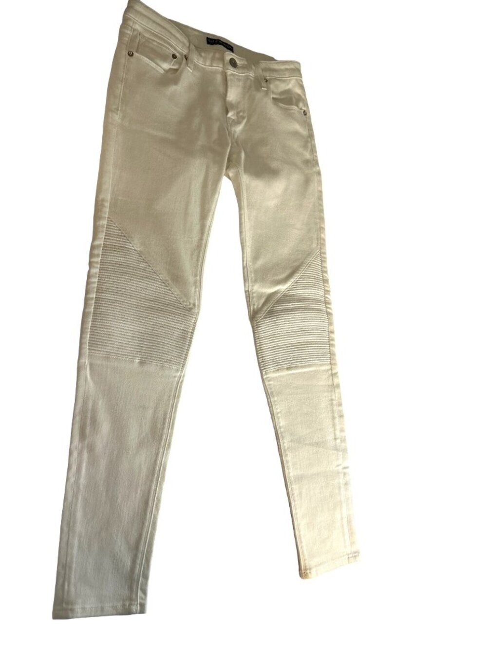 Cult of Individuality Womens Jeans Metro Teaser White 5 Pocket Pleated Accent K